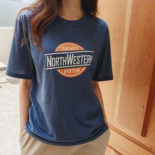Letter-printed Pigment T-shirt