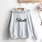 Letter Frill-trim Hoodie