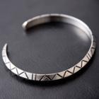 Stainless Steel Embossed Open Bangle 163 - 316 Stainless Steel - Silver - One Size