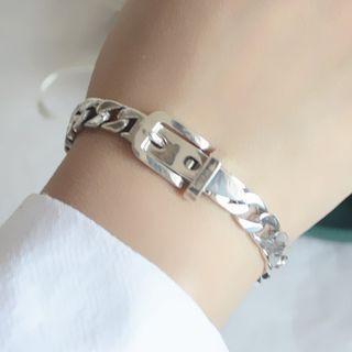 Belt Sterling Silver Bracelet 1 Pc - S167 - Silver - One Size