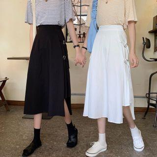 Asymmetrical Hem Plain Skirts