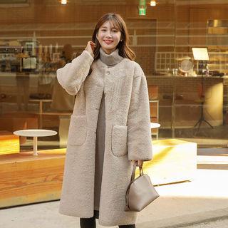 Patch-pocket Faux-fur Coat
