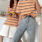 Striped Oversize Short-sleeve T-shirt