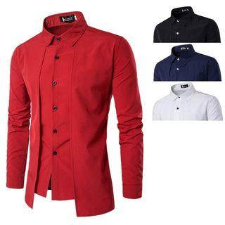 Mock Two Piece Plain Shirt