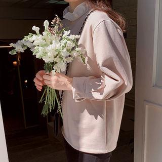 Frilled-neck Brushed-lined Pullover