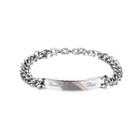 Fashion Romance Rose Gold Half Heart 316l Stainless Steel Bracelet Silver - One Size