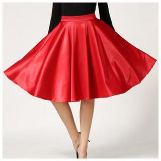 Plain High-waist Skirt