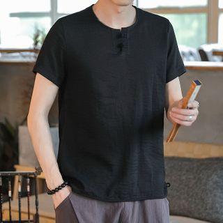Short-sleeve Frog Button T-shirt