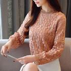 Fleece-lining Long-sleeve Lace Top
