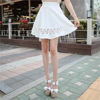 Lace Trim A-line Skirt