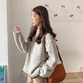 Mohair Blend Thick Sweater Oatmeal - One Size