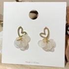 Alloy Heart Shell Disc Fringed Earring 1 Pair - Silver Earrings - As Shown In Figure - One Size