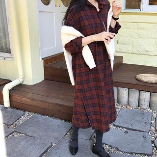 Check Flannel Shirtdress