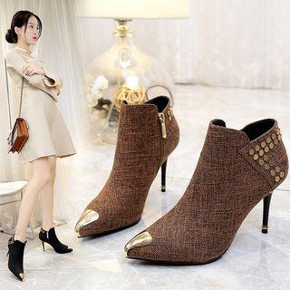 High Heel Studded Ankle Boots