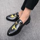 Embroidered Pointy Loafers