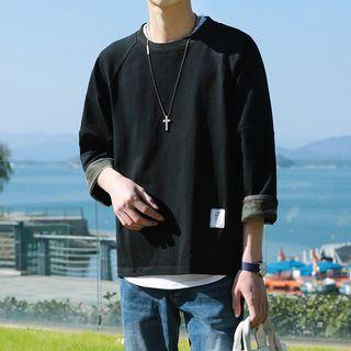 Camouflage Cuff 3/4-sleeve Pullover