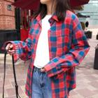 Long Sleeve Check Shirt Red - One Size