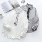 Set: Plain Shirt + Plaid Tie