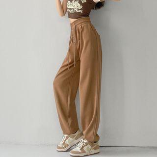 High-waist Drawstring Gathered Cuff Sports Harem Pants