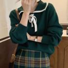 Tie Neck Sweater / A-line Skirt