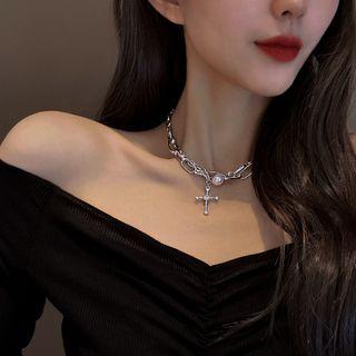 Layered Chain Necklace X331 - Silver - One Size