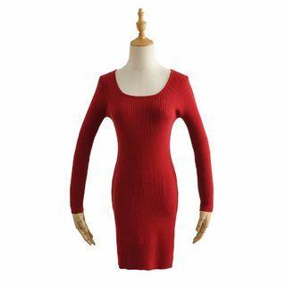Plain Mini Knit Dress