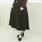 Frilled Ruffled Long Skirt Black - One Size