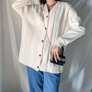 V-neck Fleece Single-breasted Coat