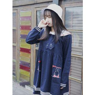 Long-sleeve Sailor Collared Dress