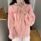 Oversized Lettering Hoodie Pink - One Size