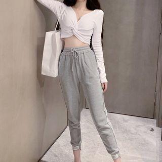 Twisted Long-sleeve Cropped Top / Leggings