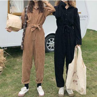 Long Sleeve Corduroy Jumpsuit