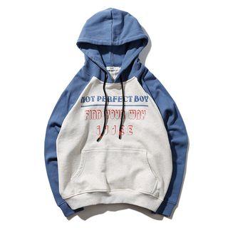 Lettering Raglan-sleeve Hoodie