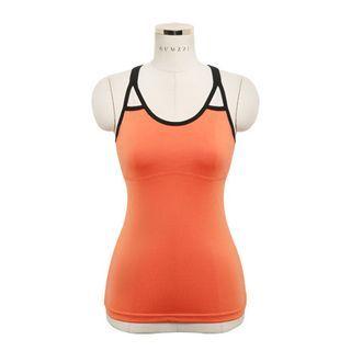 Cutout-detail Piped Sports Tank Top