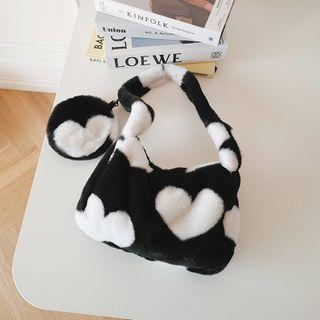 Fleece Shoulder Bag Black - One Size