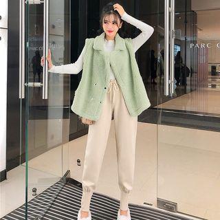 Fleece Vest / Long-sleeve Top / Harem Pants / Set