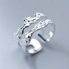 Irregular Layered Open Ring 1 Pc - Silver - One Size