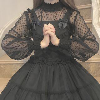 Mock Neck Mesh Pullover