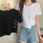 Short-sleeve Safety Pin Wrapped T-shirt