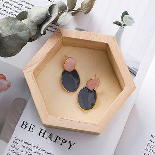 Oval Glaze Dangle Earring 1 Pair - As Shown In Figure - One Size