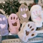 Chenille Paw Mittens