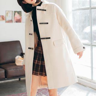 Buckle-accent Tweed Coat