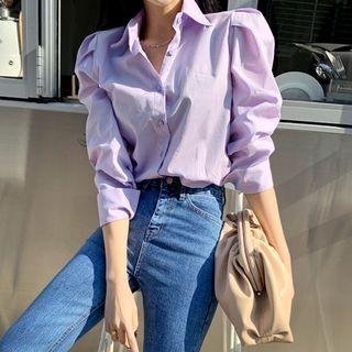 Puff-sleeve Wide-cuff Shirt