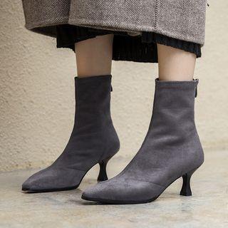 High-heel Velvet Ankle Boots