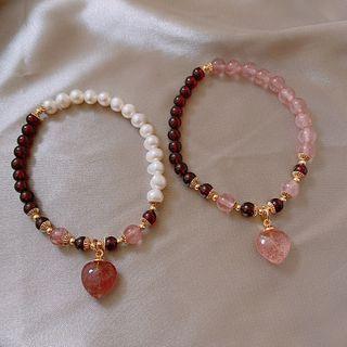 Heart Gemstone Bead Bracelet