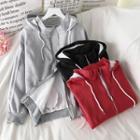 Plain Loose-fit Hooded Jacket - 3 Colors