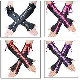 Lace-up Fingerless Gloves