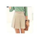 Pleat-front A-line Mini Skirt
