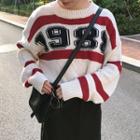 Lettering Stripe Sweater