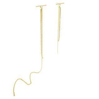 Asymmetric Chain Earrings One Size